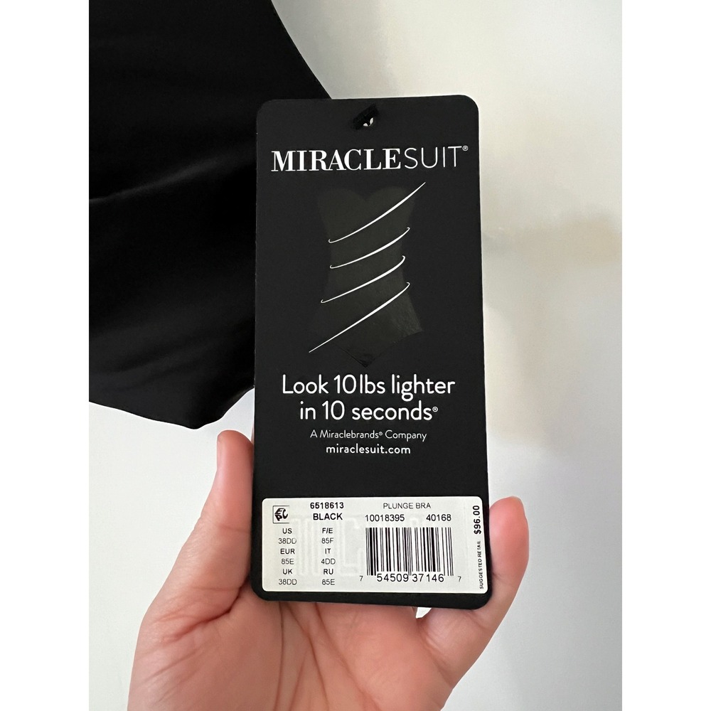 Miraclesuit Escape Underwire Black Tummy Control Swim Top Flirty Crossover 38DD - Picture 5 of 8